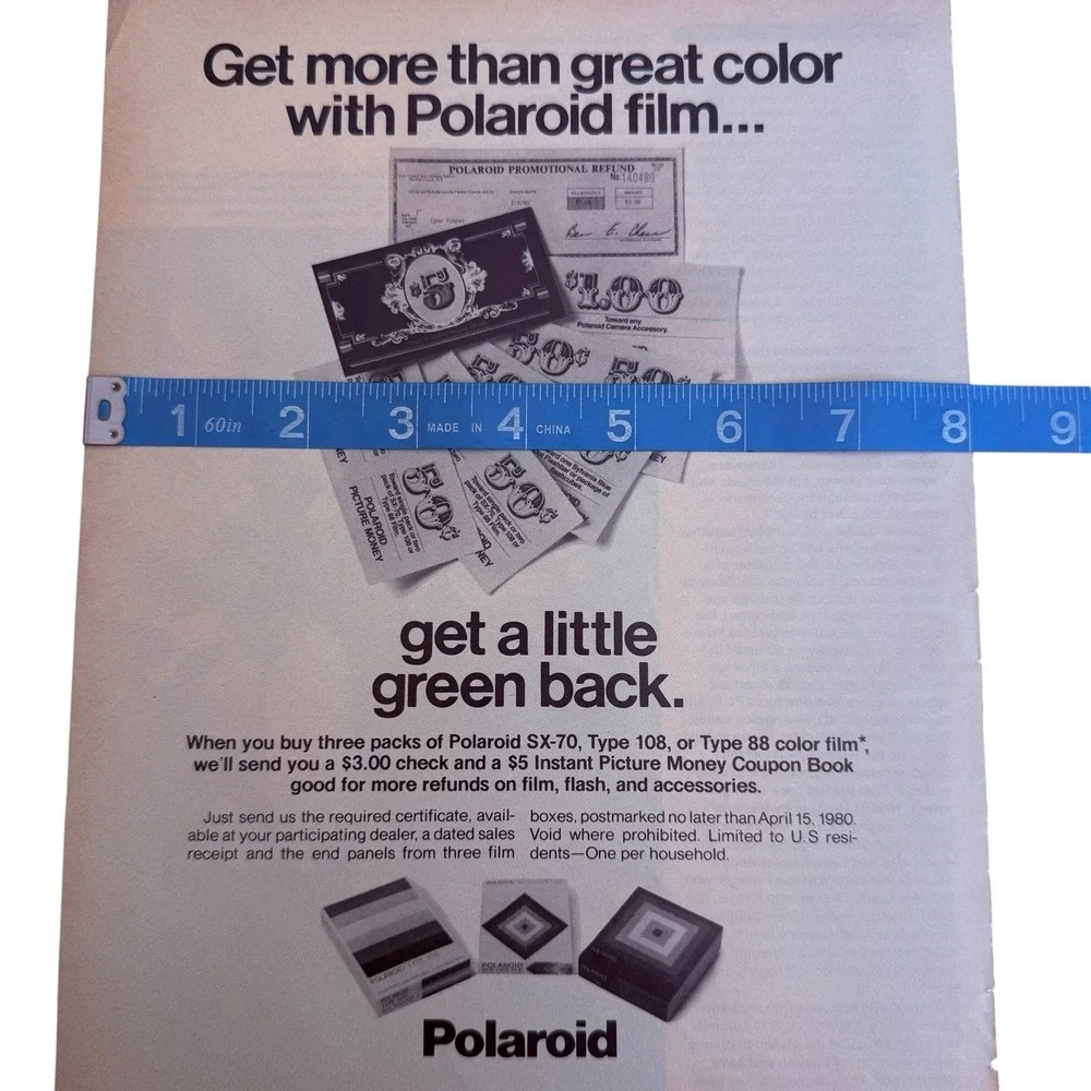 Polaroid Film Magazine Picture Ad‎ Print Advertisement Vintage Instant Picture